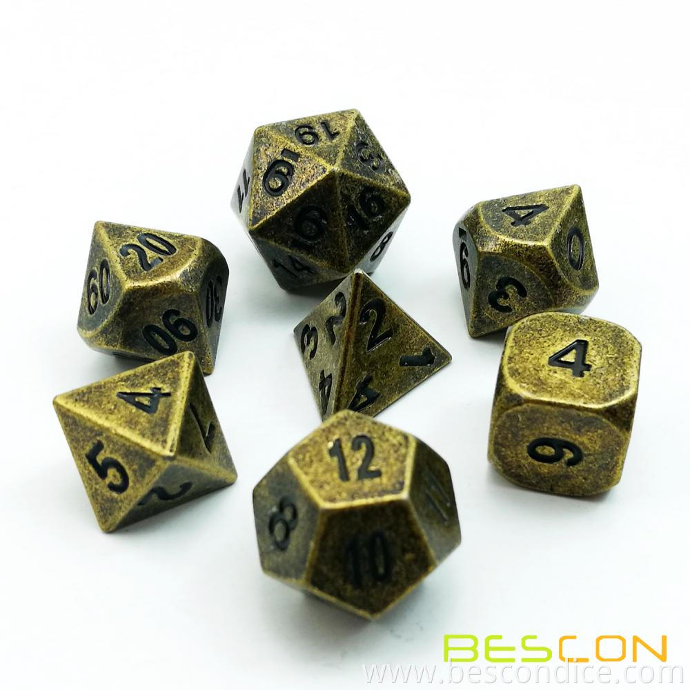 Ancient Brass Metal Dice For Dungeon And Dragons 1 Ancient Brass Metal Dice For Dungeon And Dragons 1